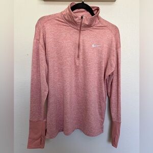 Nike Women's Pink Half-Zip Long Sleeve Jersey